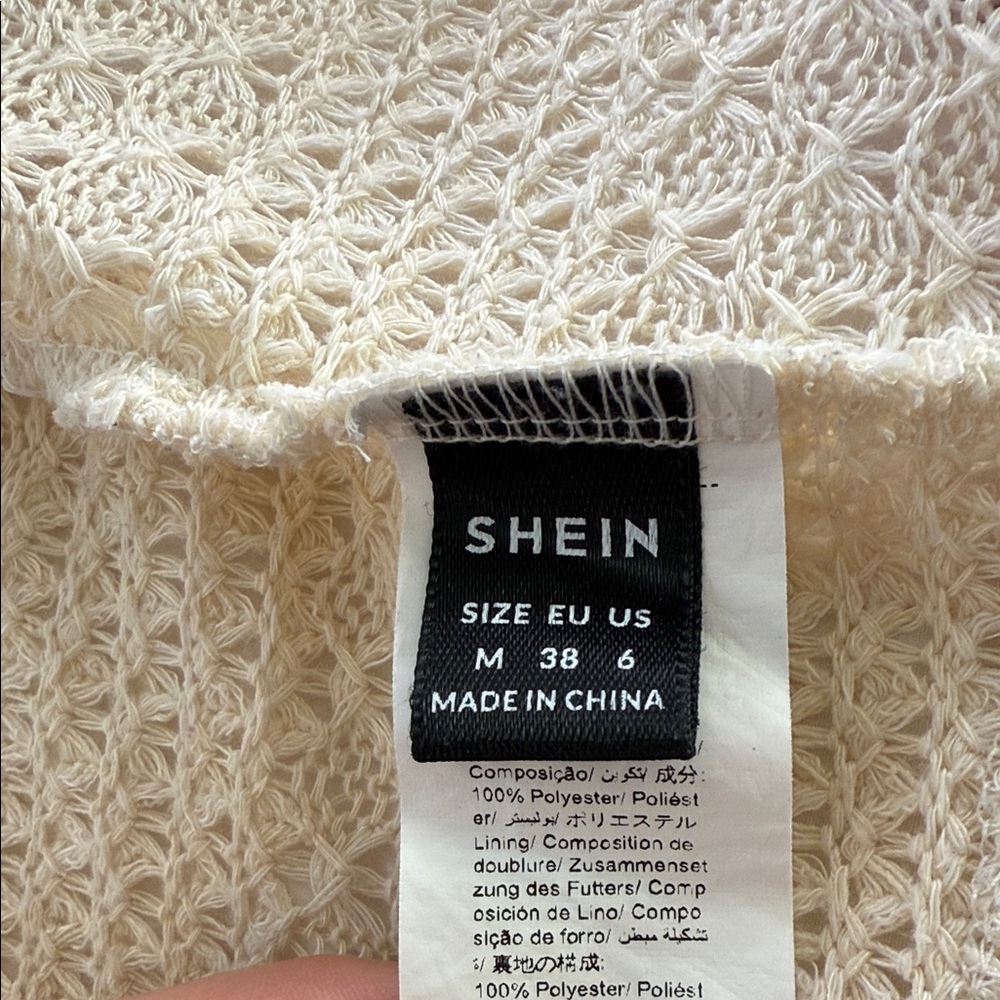 Elegant Cream Crochet Women Coverlet Small - Picture 2 of 4